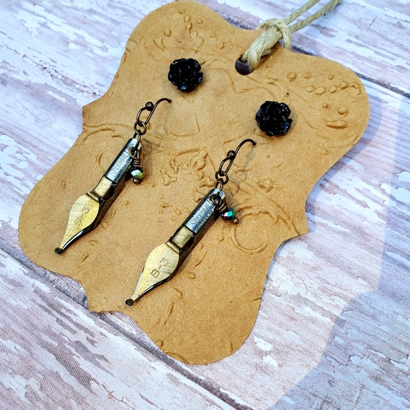 Calligraphy Earrings Calligraphy Pen Earrings